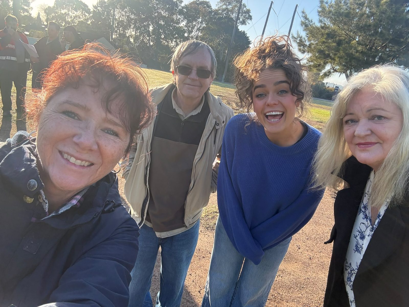 Cast on location for Derak & Friends