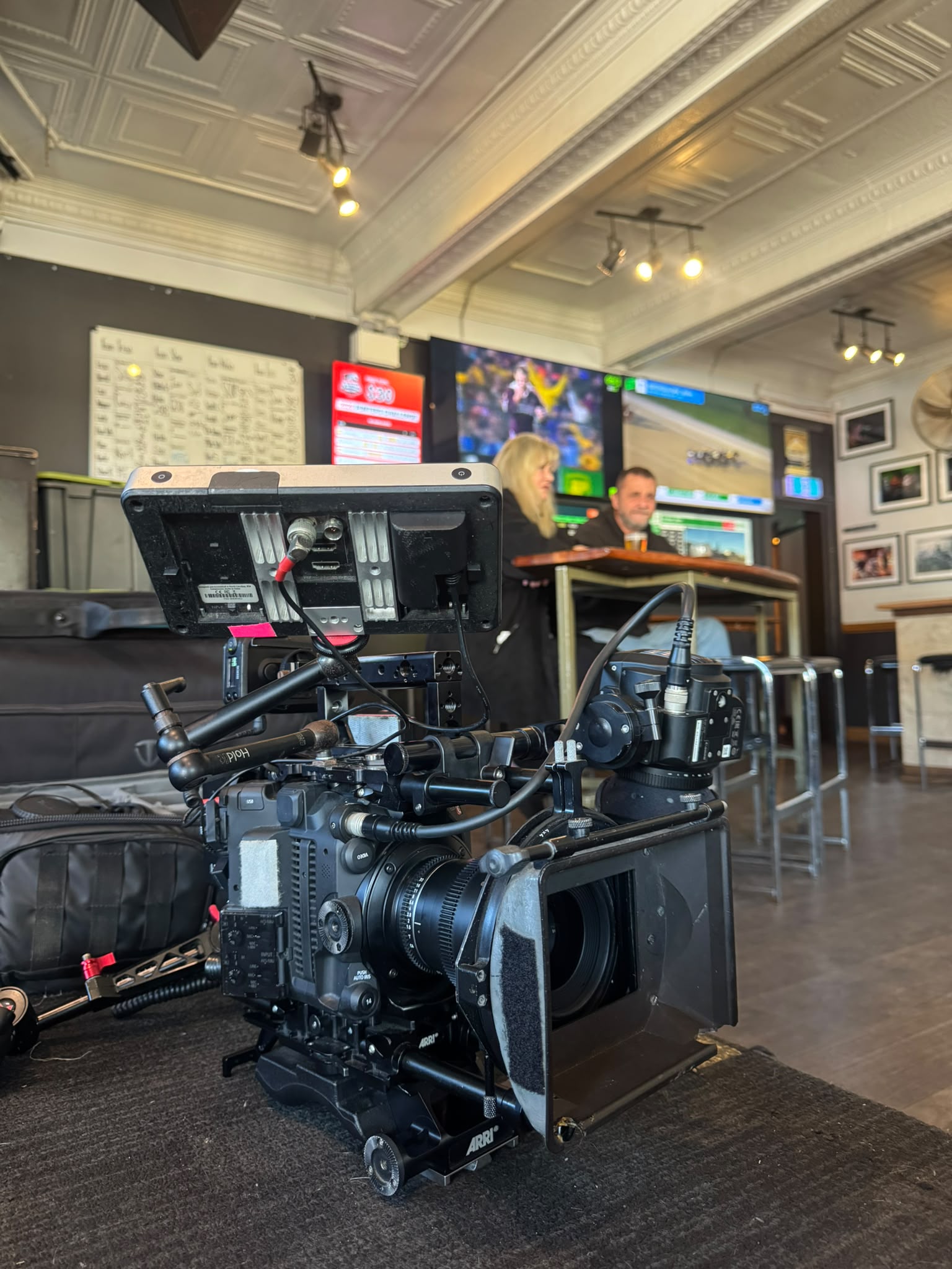 Camera rig set up on location for Derak & Friends